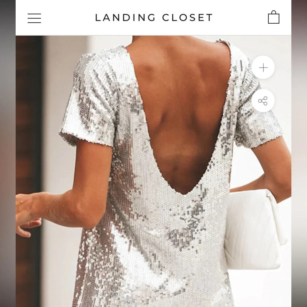 Silver sequin mini dress - Picture 3 of 4